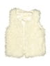 Copper Key 100% Polyester Ivory White Faux Fur Vest Size 4 - 5 - photo 1