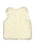 Copper Key 100% Polyester Ivory White Faux Fur Vest Size 4 - 5 - photo 2