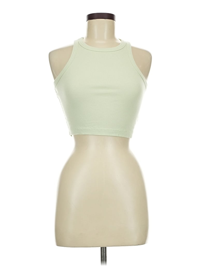 Pre-owned Ogl Tank Top Green Halter Neckline Tops