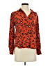 Aqua 100% Rayon Animal Print Orange Long Sleeve Blouse Size XS - photo 2