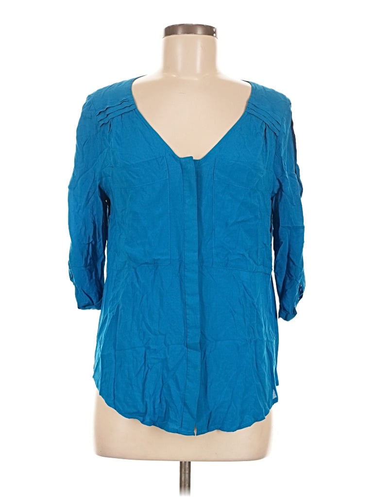 Pre-owned Edme & Esyllte 3/4 Sleeve Blouse In Blue