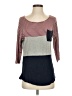 Wishful Park Color Block Gray 3/4 Sleeve Top Size S - photo 1