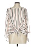 Jealous Tomato Stripes Ivory 3/4 Sleeve Blouse Size L - photo 1