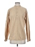 Unbranded Solid Tan Long Sleeve Button-Down Shirt Size S - photo 1