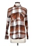 RSQ 100% Cotton Plaid Brown Long Sleeve Button-Down Shirt Size S - photo 1