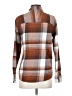 RSQ 100% Cotton Plaid Brown Long Sleeve Button-Down Shirt Size S - photo 2