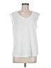 Shein White Sleeveless T-Shirt Size 6 - photo 1