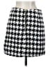 Dee Elly 100% Polyester Houndstooth Gray Black Casual Skirt Size S - photo 2