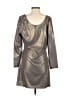 H&M 100% Polyester Metallic Silver Cocktail Dress Size 6 - photo 2