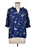 MELLODAY Blue 3/4 Sleeve Blouse Size M - photo 1