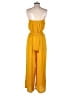 Forever 21 Solid Yellow Jumpsuit Size S - photo 2