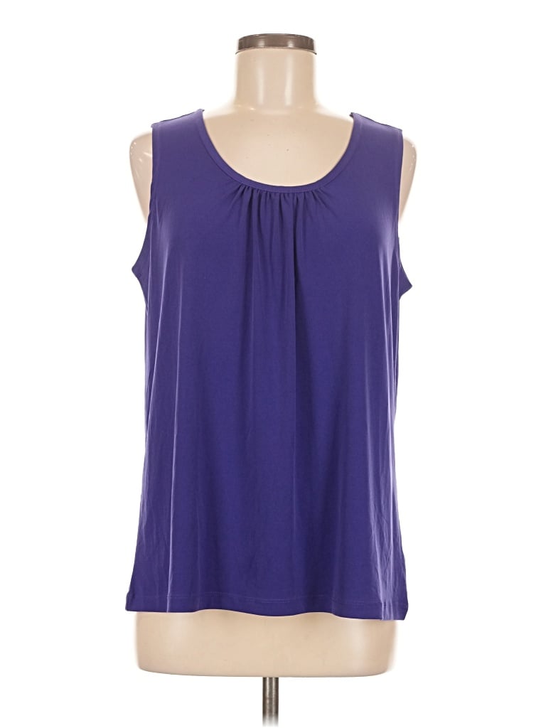 Pre-owned Susan Graver Sleeveless Blouse In Purple
