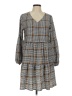 Unbranded 100% Polyester Plaid Gray Tan Casual Dress Size M - photo 1