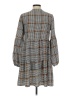 Unbranded 100% Polyester Plaid Gray Tan Casual Dress Size M - photo 2