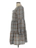 Unbranded 100% Polyester Plaid Gray Tan Casual Dress Size M - photo 5