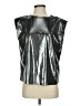 Shein Metallic Silver Sleeveless T-Shirt Size 2 - photo 1