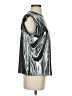 Shein Metallic Silver Sleeveless T-Shirt Size 2 - photo 4