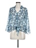 Waverly Grey 100% Polyester Blue 3/4 Sleeve Blouse Size M - photo 1