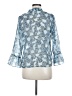 Waverly Grey 100% Polyester Blue 3/4 Sleeve Blouse Size M - photo 2