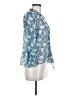 Waverly Grey 100% Polyester Blue 3/4 Sleeve Blouse Size M - photo 4
