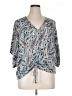 Daytrip 100% Rayon Paisley Blue 3/4 Sleeve Blouse Size XL - photo 1