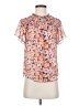 Madewell 100% Polyester Floral Orange Short Sleeve Blouse Size XS - photo 1