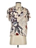 Caballero 100% Viscose Floral Ivory Short Sleeve Blouse Size XS - photo 1
