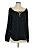 Just Living 100% Rayon Black Long Sleeve Blouse Size S - photo 1