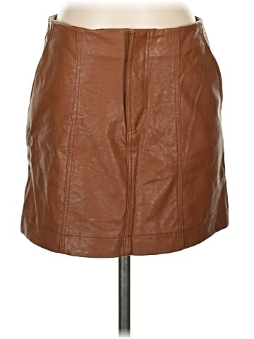 She + Sky Faux Leather Skirt (view 1)