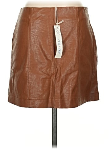 She + Sky Faux Leather Skirt (view 2)