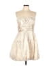 Masquerade Metallic Ivory Cocktail Dress Size 13 - photo 1