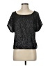 Xhilaration 100% Polyester Silver Short Sleeve Top Size M - photo 1