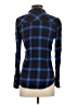 Gap 100% Rayon Plaid Blue Long Sleeve Button-Down Shirt Size S - photo 2
