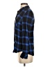 Gap 100% Rayon Plaid Blue Long Sleeve Button-Down Shirt Size S - photo 5