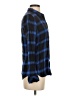 Gap 100% Rayon Plaid Blue Long Sleeve Button-Down Shirt Size S - photo 4