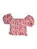Aqua 100% Polyester Pink Short Sleeve Blouse Size 10 - 12 - photo 1