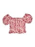 Aqua 100% Polyester Pink Short Sleeve Blouse Size 10 - 12 - photo 2