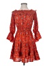 Entro 100% Polyester Hearts Red Casual Dress Size S - photo 1