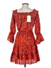 Entro 100% Polyester Hearts Red Casual Dress Size S - photo 2
