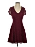 Express 100% Polyester Hearts Burgundy Cocktail Dress Size XS - photo 1