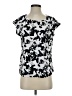 Elle Floral Black Short Sleeve Blouse Size S - photo 1