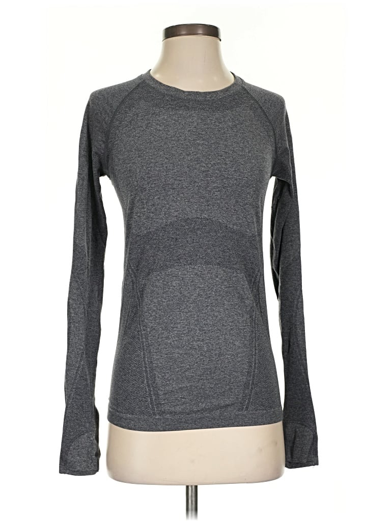 Pre-owned Athleta Long Sleeve T-shirt In Gray