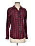 South Moon Under 100% Rayon Plaid Red Long Sleeve Button-Down Shirt Size XS - photo 1