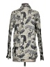 Gretchen Scott Designs 100% Cotton Animal Print Silver Black Long Sleeve Button-Down Shirt Size S - photo 2