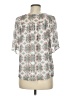 Ann Taylor LOFT 100% Polyester Floral Ivory Short Sleeve Blouse Size M - photo 2