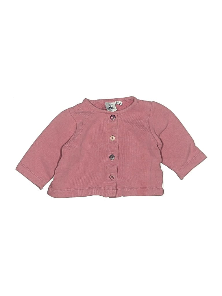Pre-owned Petit Bateau Babies' Cardigan Sweater In Pink