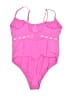Yitty Solid Pink One Piece Swimsuit Size L - photo 2