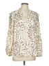 Rails 100% Rayon Animal Print Ivory Orange Long Sleeve Blouse Size L - photo 1