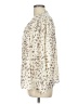 Rails 100% Rayon Animal Print Ivory Orange Long Sleeve Blouse Size L - photo 5