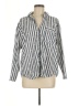 Only 100% Cotton Stripes Silver Long Sleeve Button-Down Shirt Size M - photo 1